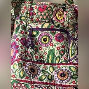 VERA BRADLEY DOUBLE STRAP SHOULDER BAG WITH MAGNETIC CLOSURE & ZIPPERED POCKETS
